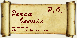 Persa Odavić vizit kartica
